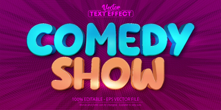 Comedy show text, cartoon style editable text effect