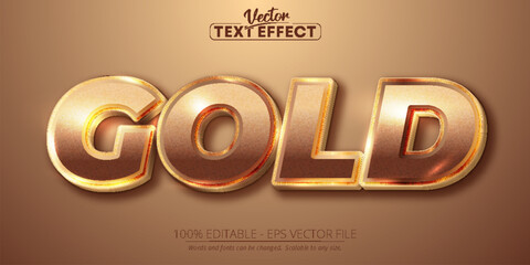 Gold text, shiny gold color style editable text effect