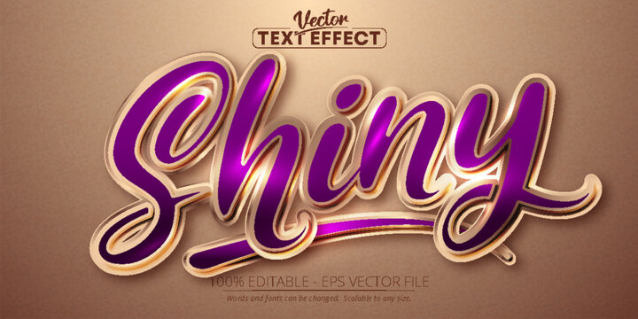 Shiny text, shiny rose gold color style editable text effect