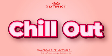 Chill text, cartoon style editable text effect