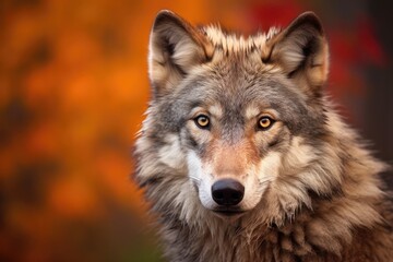 Fototapeta premium close up of a wolf in the forest