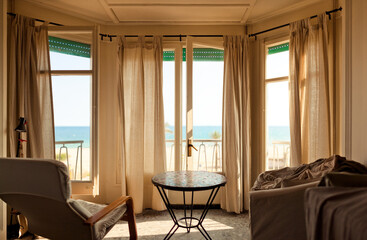 Sea view from empty beach apartment 