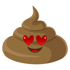 Poop in Love Crush Smile Smiley Cartoon Design Illustration