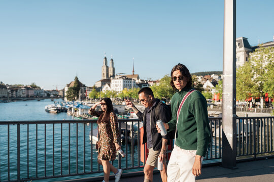 Friends enjoying a scenic walk