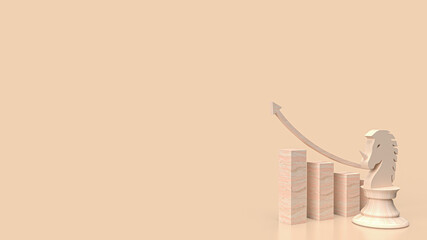The unicorn chess  and chart for business concept 3d rendering © niphon