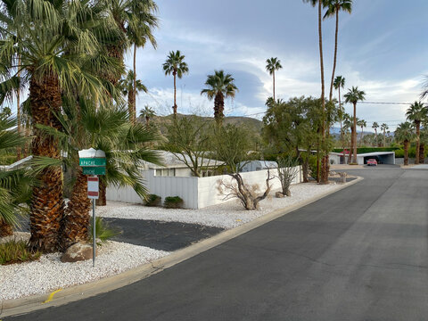 Elevated view of Palm Springs Twin Palms Estate
