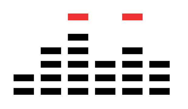 Audio equilizer. Soundwaves. Simple isolated graph illustration. EQ.