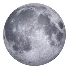 3D Realistic Moon Illustration White Background
