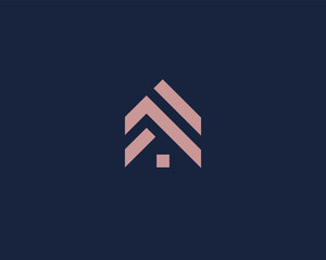 Abstract geometric house logo. Home apartment building logotype. Vector illustration.