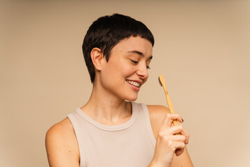 Woman Brushing Her Teeth
