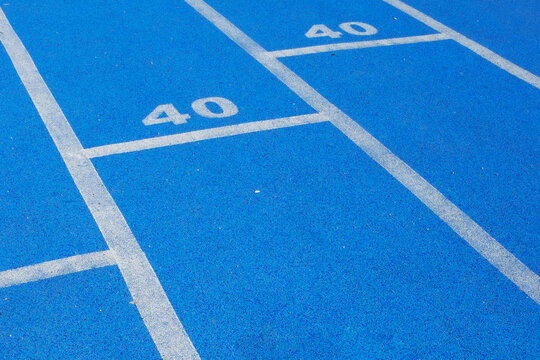 Close-up of blue sport running track