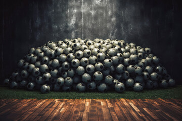 Fototapeta premium Goal where you can concede goals with soccer ball. Generative AI