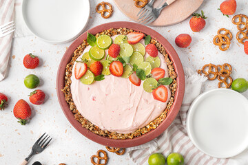 Summer Strawberry Lime Pie