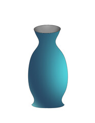 a blue ceramic jar on a white background