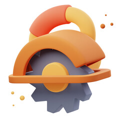 3D Illustration render of Circular Saw icon designs. Perfect for woodworking, construction, carpentry, and DIY-themed projects to enhance your designs.