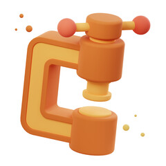 3D Illustration render of Clamp Tool icon designs. Perfect for woodworking, construction, DIY, and crafting-themed projects to enhance your designs.