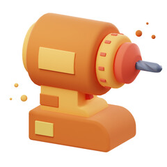 3D Electrical Drill Illustration render of realistic 3D Electrical Drill Tool icon designs. Perfect for construction, home improvement, and DIY projects.
