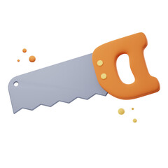 3D Illustration render of Hand Saw icon designs. Perfect for woodworking, DIY, carpentry, and construction-themed projects to enhance your designs.