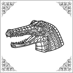 Crocodile zentangle arts isolated on white background