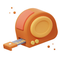 3D Illustration render of Measuring Tape icon designs. Perfect for construction, interior design, measurement, and DIY-themed projects to enhance your designs.