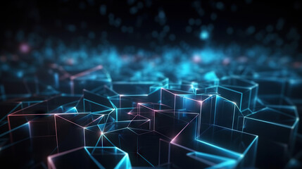 Digital data background. Abstract 3D art can be used in the description of network abilities, technological processes, digital storages, science, education, etc.