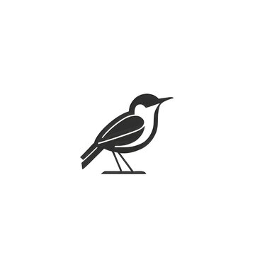 little bird silhouette logo - light background vector design