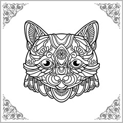Fototapeta na wymiar Cat zentangle arts isolated on white background