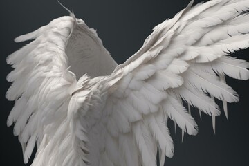 Transparent white angel wings in PNG format. Generative AI