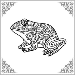 frog zentangle arts. isolated on white background.