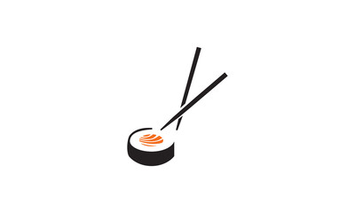 sushi with chopsticks