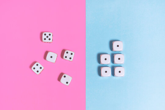Organized and messy dices