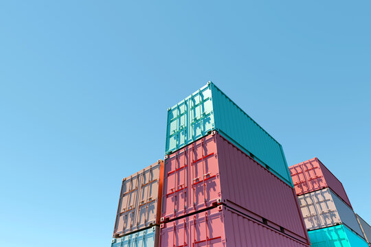 Illustration of Stacked cargo containers