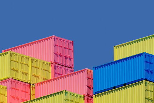 Illustration of Stacked cargo containers