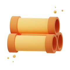 3D Illustration render of Plastic Pipe icon designs. Perfect for plumbing, construction, irrigation, and infrastructure-themed projects to enhance your designs.