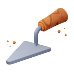 3D Trowel Tool Illustration render of trowel tool icon designs. Perfect for gardening, landscaping, or construction-related visual elements, adding a touch of realism and versatility to your designs.