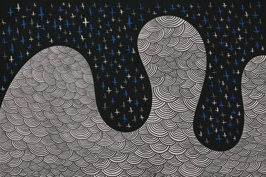 abstract painting filled with lines