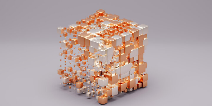 Abstract metal cubes 