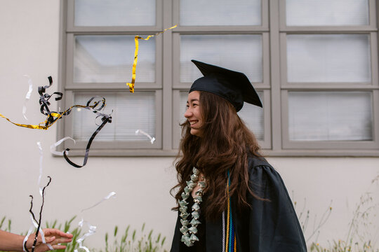 Asian teen graduating high school