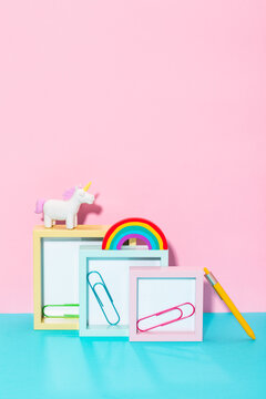 Naif school supplies with frames