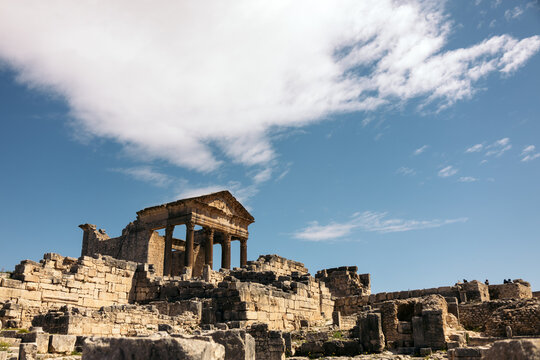 Roman ruins of the Dougga capitol, Tunisia