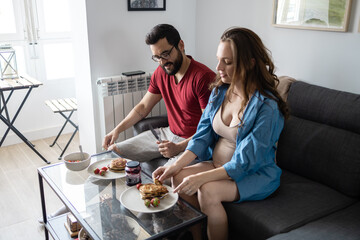 Happy married couple enjoying little moments of everyday life