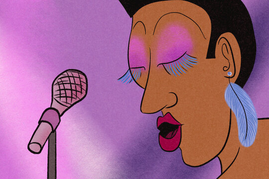 Amazing LGBTQ singer in drag.