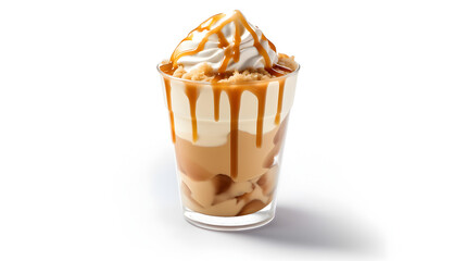 delicious ice latte with white background
