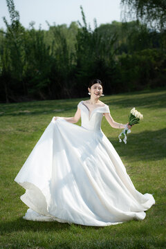 A woman in a wedding dress 