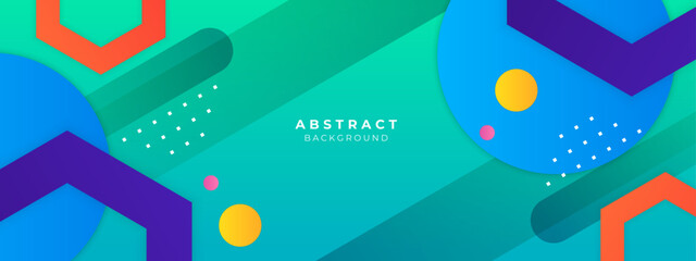 Modern colorful geometric shapes 3d abstract technology background. Vector abstract graphic design banner pattern presentation background web template.