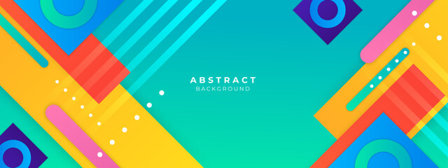 Abstract colorful background with 3d modern trendy fresh color for presentation design, flyer, social media cover, web banner, tech banner