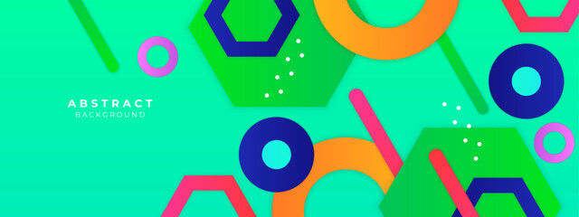 Fototapeta premium Abstract modern geometric shapes vector technology background, for design brochure, website, flyer. Geometric 3d shapes wallpaper for poster, certificate, presentation, landing page