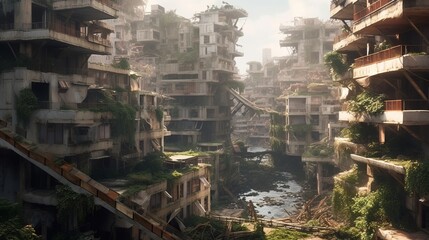 廃墟の街,Generative AI AI画像