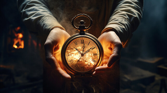The Grim Omen: Echoes of Humanity's Imminent Demise Resonate in Haunted Clocks and Sinister Watches, Each Tick a Reminder of Mortal Fragility and the Inevitable End, Enhanced by Generative AI