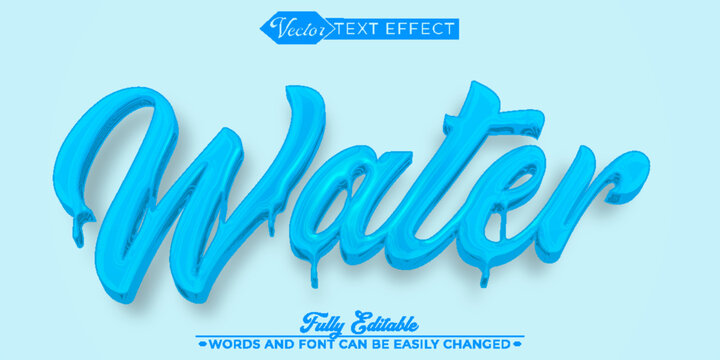 Fluid Water Vector Editable Text Effect Template